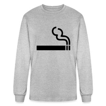 Cigarette - smoking - Men's Long Sleeve T-Shirt - heather gray - Front
