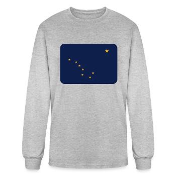 ALASKA FLAG coin rond 400 dpi - T-shirt à manches longues Homme - gris chiné - Devant