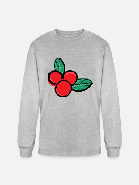 lingonberries berry fruit - Men's Long Sleeve T-Shirt - heather gray