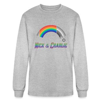 Heartstopper Rainbow LBGTQIA+ Nick and Charlie - Men's Long Sleeve T-Shirt - heather gray - Front