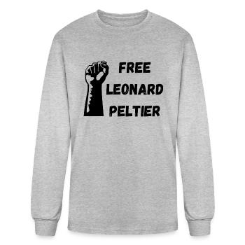 Free Leonard Peltier - Men's Long Sleeve T-Shirt - heather gray - Front