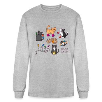 Sock Cats - Men's Long Sleeve T-Shirt - heather gray - Front