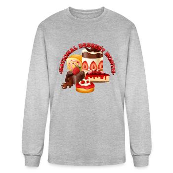 National Dessert Month - Men's Long Sleeve T-Shirt - heather gray - Front