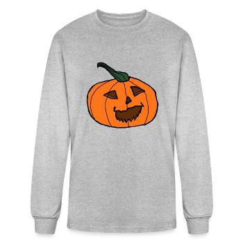 Halloween Pumpkin Jack o lantern 1 - Men's Long Sleeve T-Shirt - heather gray - Front