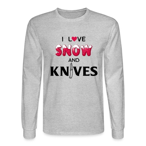 I Love Snow and Knives - Men's Long Sleeve T-Shirt