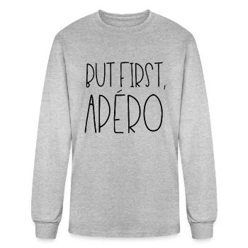 But First Apéro - Men's Long Sleeve T-Shirt - heather gray - Front