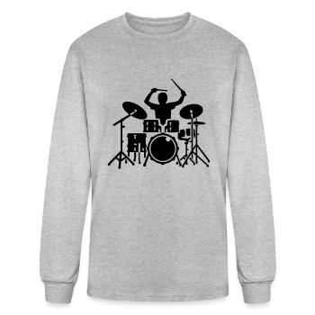 Drums - Men's Long Sleeve T-Shirt - heather gray - Front