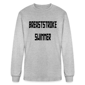Breaststroke Swimmer yellow Copy Copy - Men's Long Sleeve T-Shirt - heather gray - Front