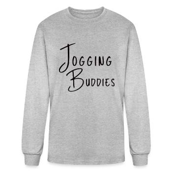 Jogging Buddies Matching - Men's Long Sleeve T-Shirt - heather gray - Front