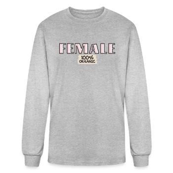 Female 100 Percent Organic - Men's Long Sleeve T-Shirt - heather gray - Front