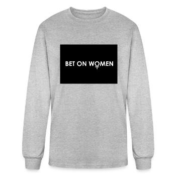 BET ON WOMEN Mask - Men's Long Sleeve T-Shirt - heather gray - Front