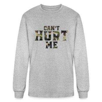 Cant Hurt Me Camo T Shirt - Men's Long Sleeve T-Shirt - heather gray - Front