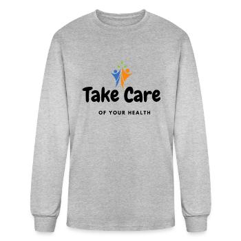Take Care of your health - Men's Long Sleeve T-Shirt - heather gray - Front