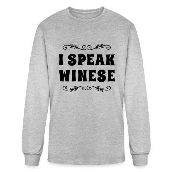 I Speak Wine - Men's Long Sleeve T-Shirt - heather gray - Front