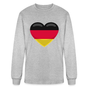 Germany Flag Heart - Men's Long Sleeve T-Shirt - heather gray - Front