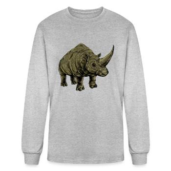 Drawing Of An Elasmotherium - Men's Long Sleeve T-Shirt - heather gray - Front