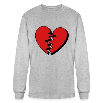 Broken heart - Men's Long Sleeve T-Shirt - heather gray - Front