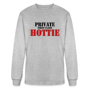 Private First Class Hottie - Men's Long Sleeve T-Shirt - heather gray - Front