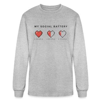 My Social Battery Introvert Socially - Men's Long Sleeve T-Shirt - heather gray - Front