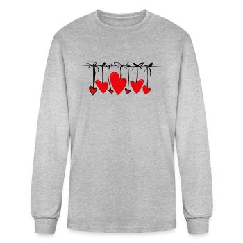Hearts Decor - Men's Long Sleeve T-Shirt - heather gray - Front