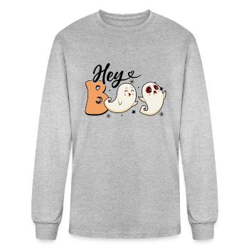 Hey boo - Men's Long Sleeve T-Shirt - heather gray - Front
