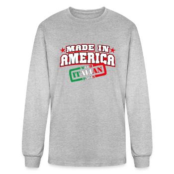 made_in_america__italian parts - Men's Long Sleeve T-Shirt - heather gray - Front