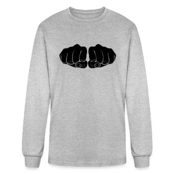 fist black power - Men's Long Sleeve T-Shirt - heather gray - Front