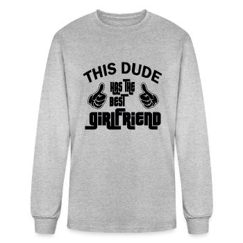 This Dude Girlfriend - Men's Long Sleeve T-Shirt - heather gray - Front