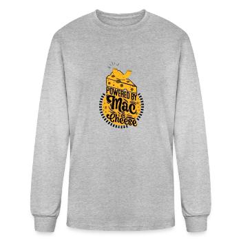 powered by mac and cheese - Men's Long Sleeve T-Shirt - heather gray - Front