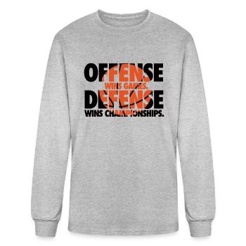 Offense Defense hipster - Men's Long Sleeve T-Shirt - heather gray - Front