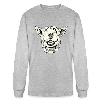 Happy Bull Terrier - Men's Long Sleeve T-Shirt - heather gray - Front