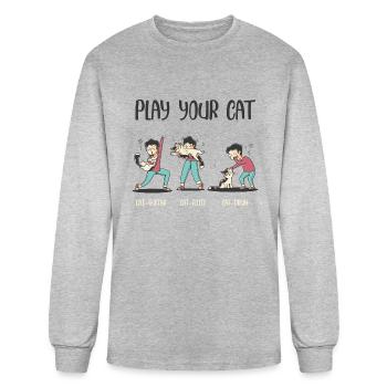 Play Your Cat - Men's Long Sleeve T-Shirt - heather gray - Front