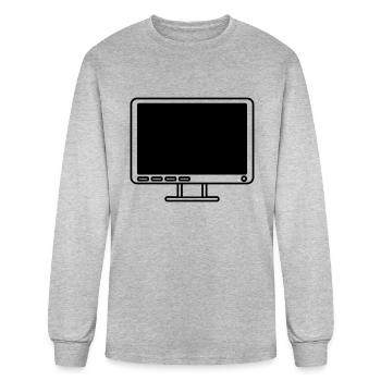 screen display computer icon - Men's Long Sleeve T-Shirt - heather gray - Front