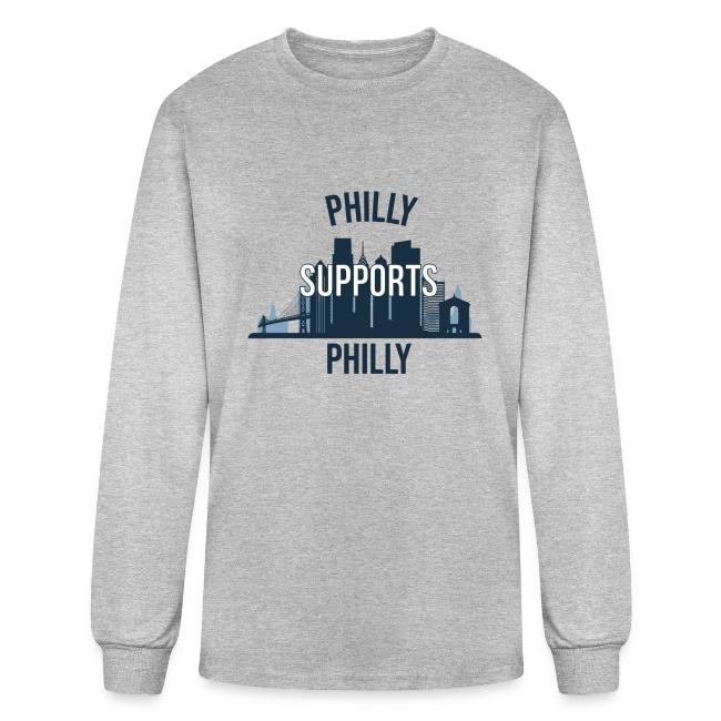 Philly Supports Philly skyline blue transparentbg