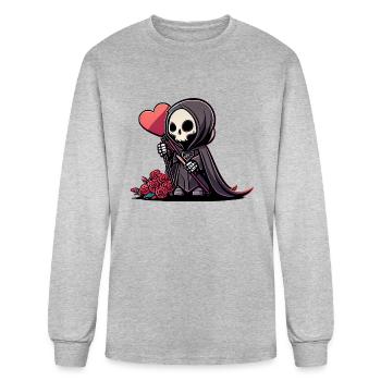 Valentine Grim Reaper - Men's Long Sleeve T-Shirt - heather gray - Front