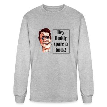 man color spare a buck - Men's Long Sleeve T-Shirt - heather gray - Front