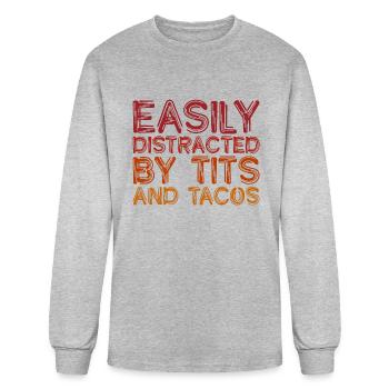 Easily Distracted By - Men's Long Sleeve T-Shirt - heather gray - Front