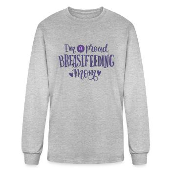 Im a proud breastfeeding mom - Men's Long Sleeve T-Shirt - heather gray - Front