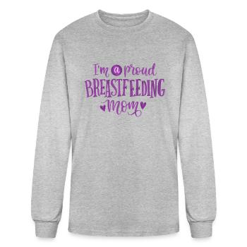 im a proud breastfeeding mom - Men's Long Sleeve T-Shirt - heather gray - Front
