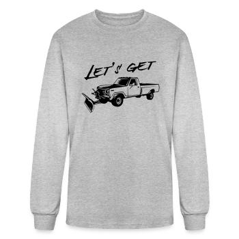Let's get plowed (truck) - Men's Long Sleeve T-Shirt - heather gray - Front