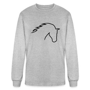 horse head - Men's Long Sleeve T-Shirt - heather gray - Front