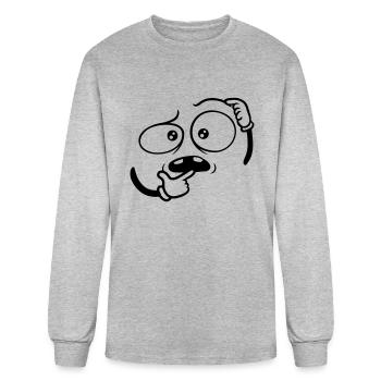 Doubting hand gesture face - Men's Long Sleeve T-Shirt - heather gray - Front