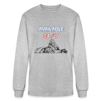 available 24/7 - Men's Long Sleeve T-Shirt - heather gray - Front