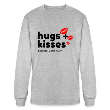 Hugs + kisses - Men's Long Sleeve T-Shirt - heather gray - Front