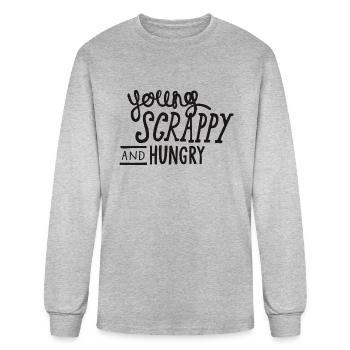 Young Scrappy And Hungry - Men's Long Sleeve T-Shirt - heather gray - Front