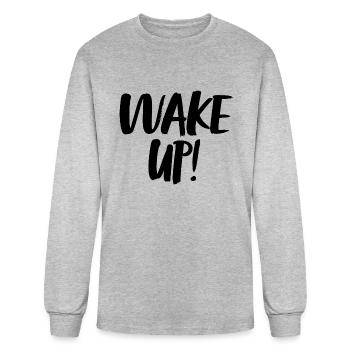wake up - Men's Long Sleeve T-Shirt - heather gray - Front