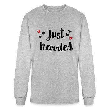Just Married for Couples that will have a wedding - Men's Long Sleeve T-Shirt - heather gray - Front