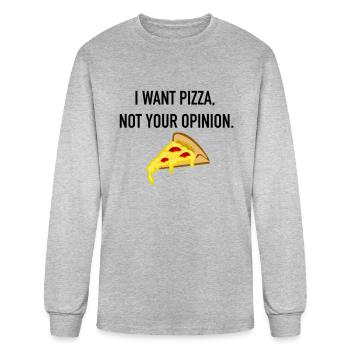 I want Pizza - Men's Long Sleeve T-Shirt - heather gray - Front