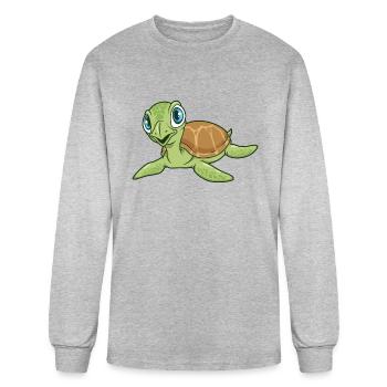 Kawaii Turtle - Men's Long Sleeve T-Shirt - heather gray - Front