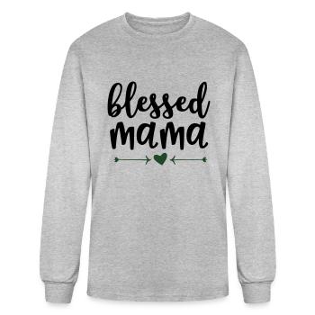 Bienheureuse Mama Shirt - T-shirt à manches longues Homme - gris chiné - Devant